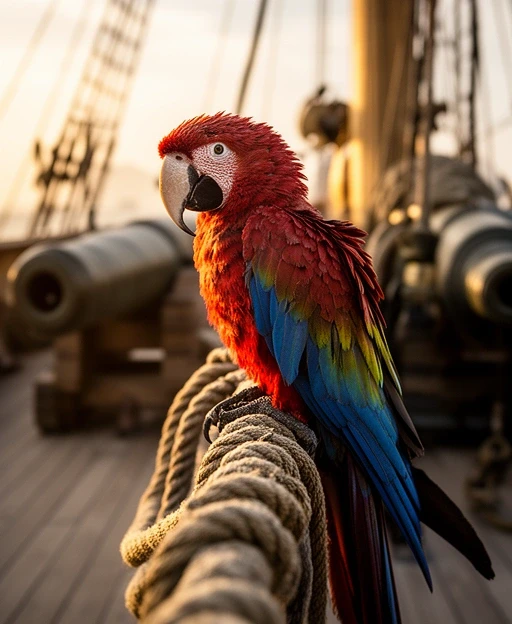 A parrot keeping watch